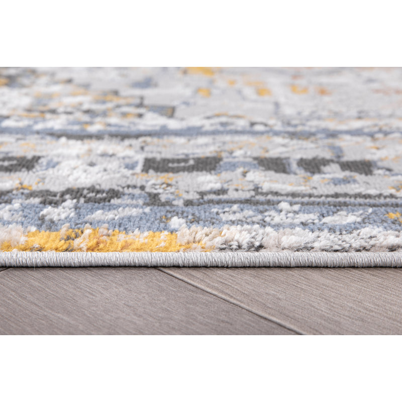 Williston Performance Blue/Gray/Orange Rug & Reviews Wayfair
